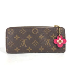 LOUIS VUITTON Long Wallet Purse M64201 Monogram canvas pink Monogram Flower Portefeuille Clemence | AlmaBagz