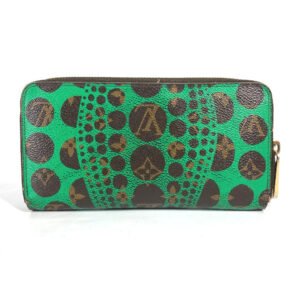 LOUIS VUITTON Long Wallet Purse M60451 Monogram canvas green Monogram Pumpkin Dot Yayoi Kusama Zippy wallet | AlmaBagz
