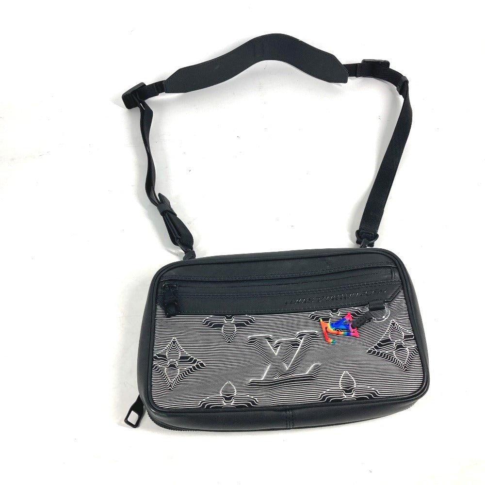 LOUIS VUITTON Shoulder Bag M55698 Leather / nylon black LV initials Expandable messenger unisex(Unisex) Used | AlmaBagz - Image 8