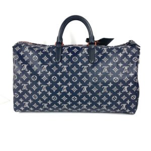 LOUIS VUITTON Boston Duffel bag M43684 Monogram canvas Navy Monogram ink upside down Keepall 50 | AlmaBagz