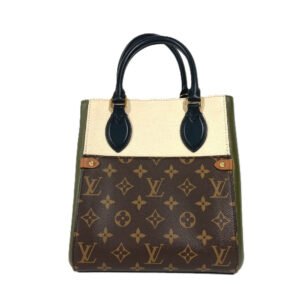 LOUIS VUITTON Handbag M45388 Monogram canvas, leather khaki Monogram Fold Tote PM | AlmaBagz