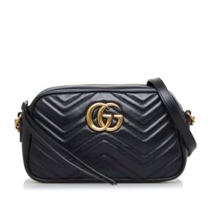 Gucci GG Marmont Small Black Matelassé | AlmaBagz