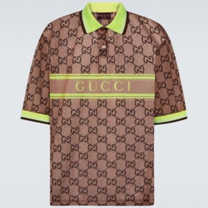 Gucci Men Logo Tech & Mesh Polo Shirt | AlmaBagz