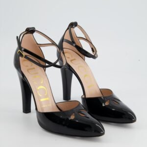 Gucci Patent Round-Toe Heel with Cut-Out Detail Shoe EU 37.5 | AlmaBagz