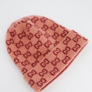 Gucci Pink GG Wool Beanie Hat Size M | AlmaBagz