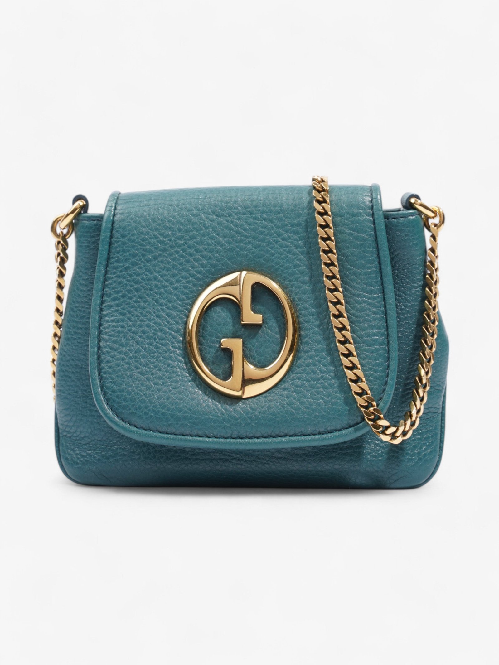 Gucci 1973 Crossbody Teal Leather | AlmaBagz - Image 10