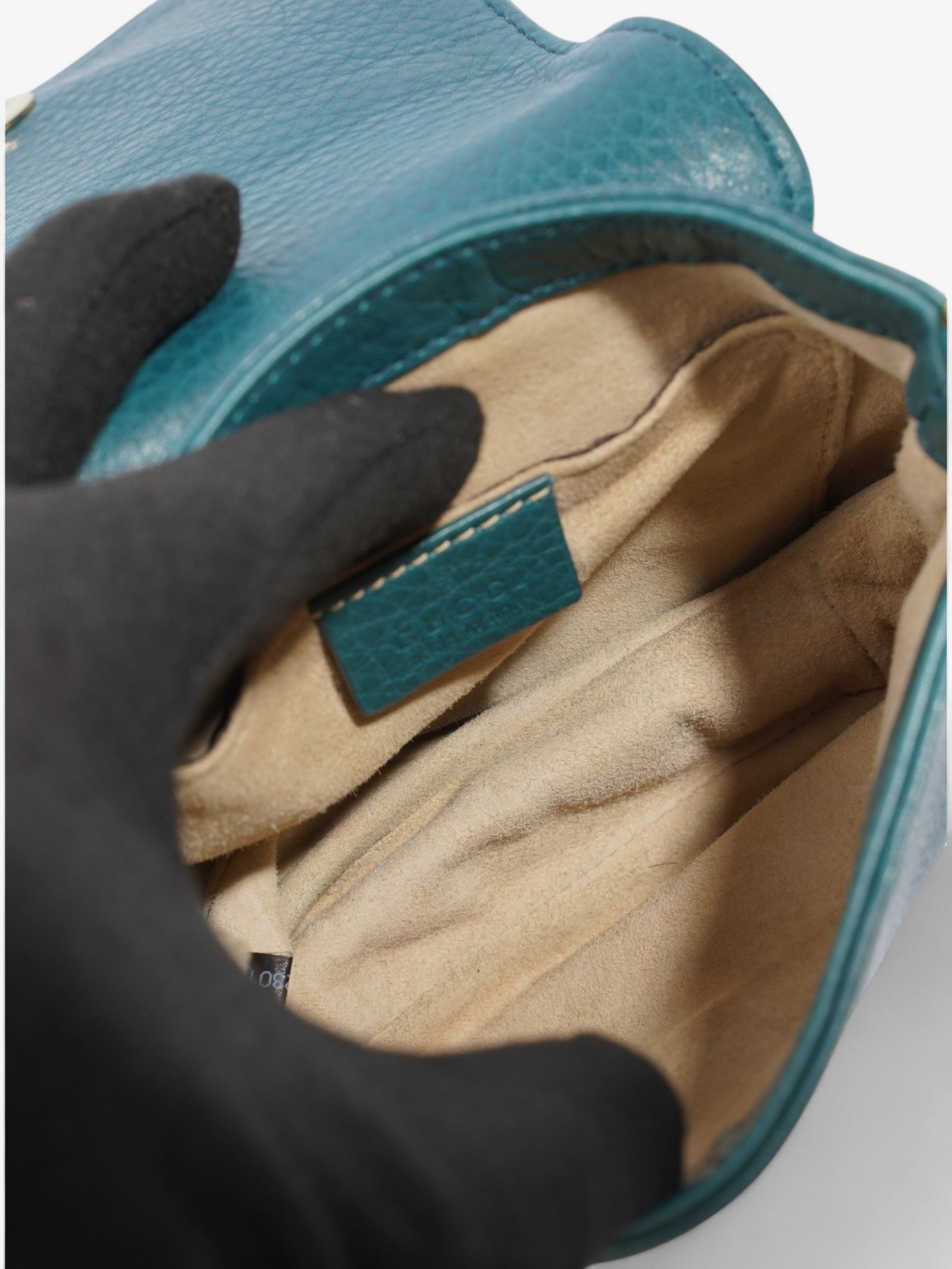 Gucci 1973 Crossbody Teal Leather | AlmaBagz - Image 7