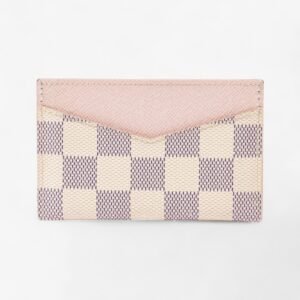 Louis Vuitton Daily Card Holder Damier Azur / Ballerine Pink Coated Canvas | AlmaBagz