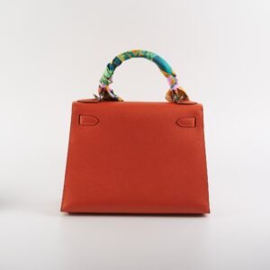 Hermes Kelly 28 Epsom Orange Stamp O square (2011) | AlmaBagz