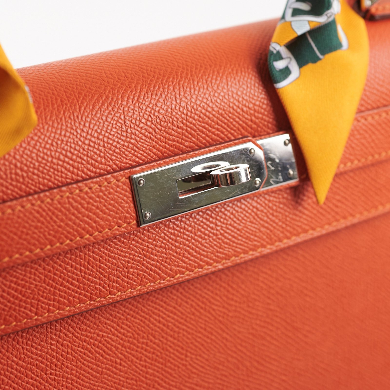 Hermes Kelly 28 Epsom Orange Stamp O square (2011) | AlmaBagz - Image 13