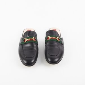 Gucci Princetown Leather Slipper Black Size 37.5 | AlmaBagz