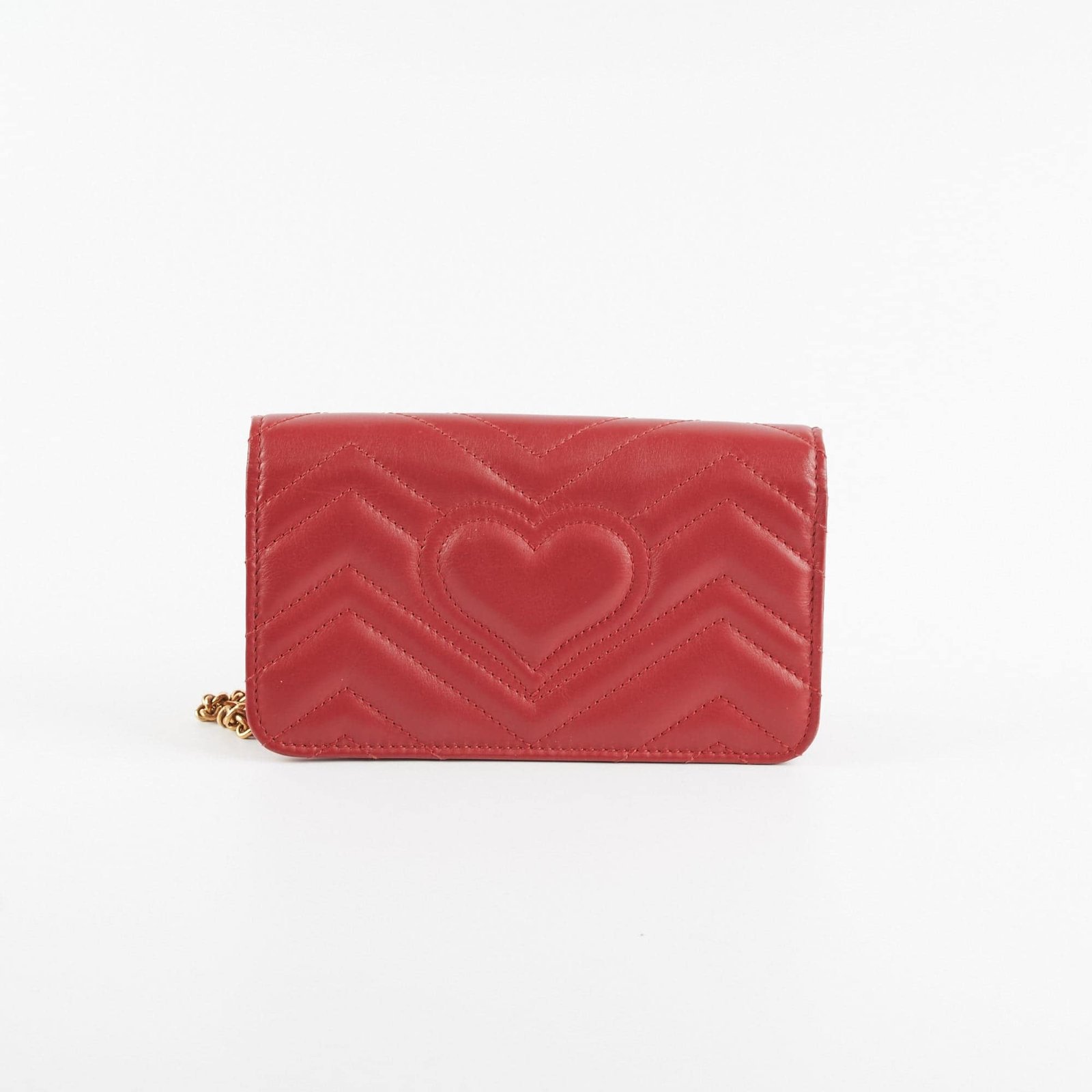 Gucci Chevron Wallet On Chain (Red) | AlmaBagz
