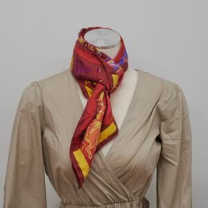 Hermes Scarf Pink/Red | AlmaBagz