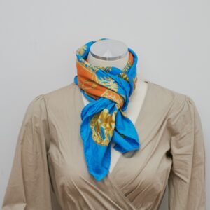 Hermes Scarf Blue/Orange | AlmaBagz