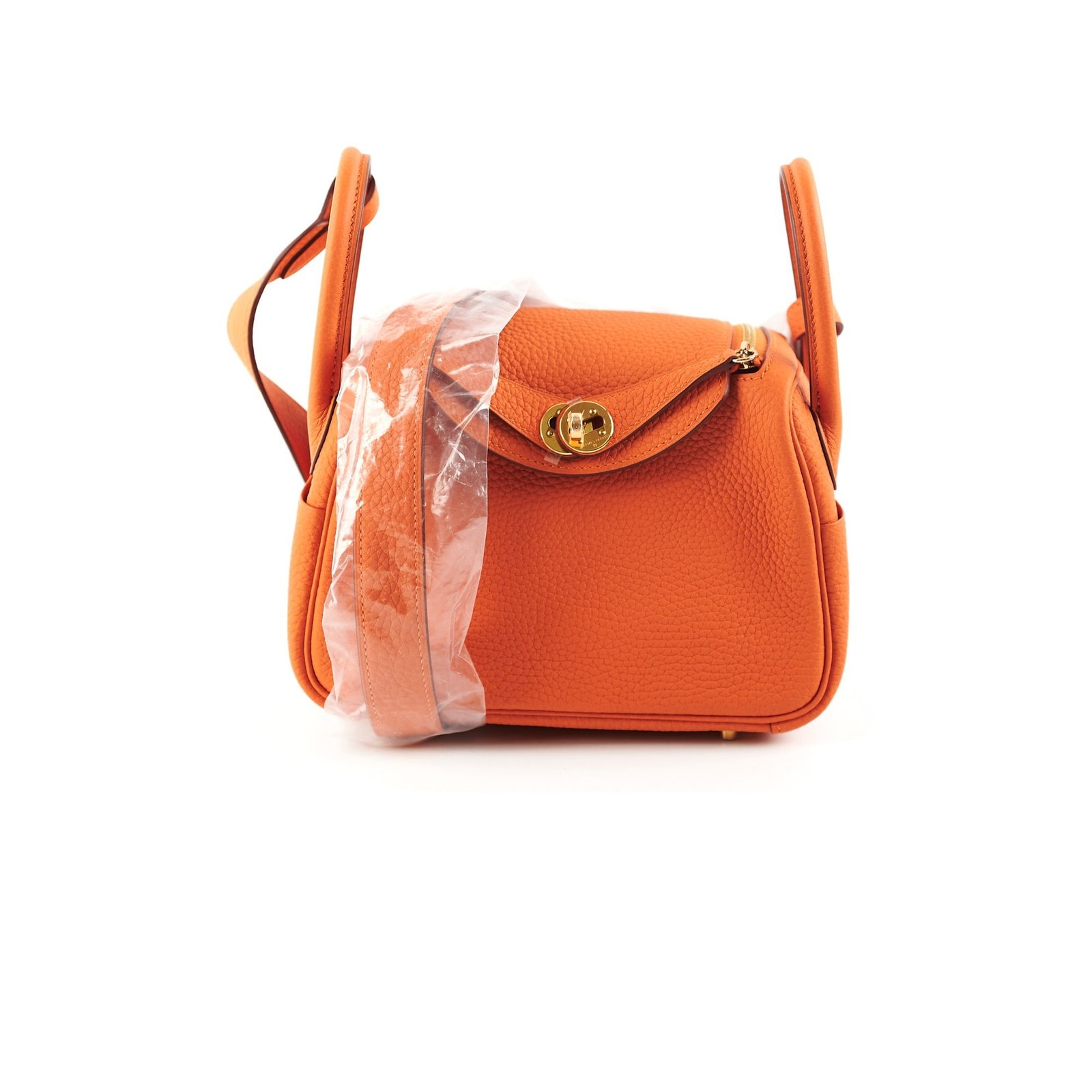 Hermes Mini Lindy Orange - Stamp U (2022) | AlmaBagz