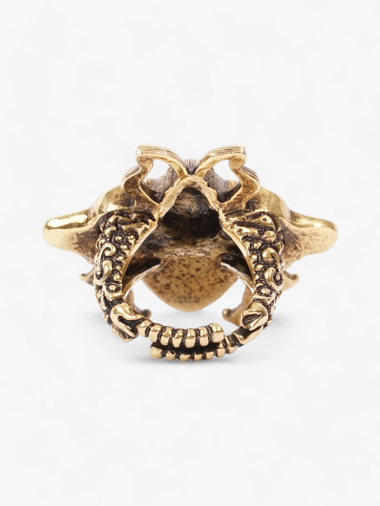 Gucci GG Bee Ring Antique Gold / Pearl Base Metal 13 (Circumference - 53mm) | AlmaBagz