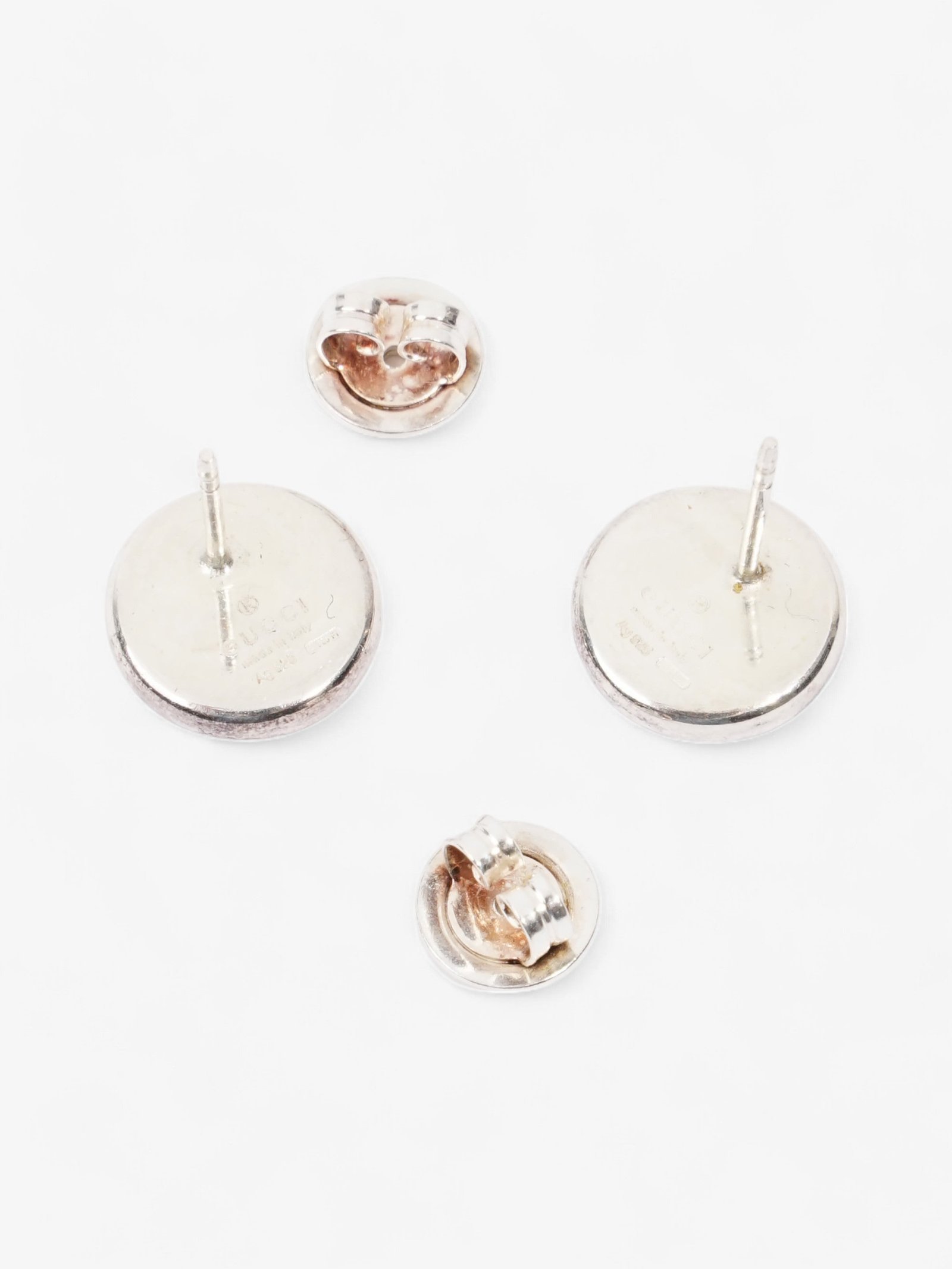 Gucci Logo Earrings Silver Silver Sterling | AlmaBagz