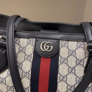 Gucci Ophidia GG Tote Beige/ Blue GG Supreme Canvas | AlmaBagz