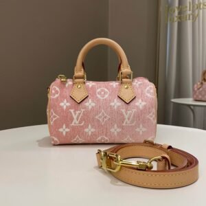Louis Vuitton Nano Speedy Denim Rose | AlmaBagz