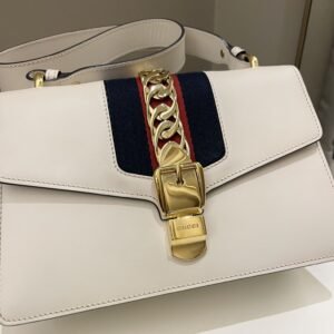 Gucci Sylvie Chain Bag Ivory Calfskin | AlmaBagz