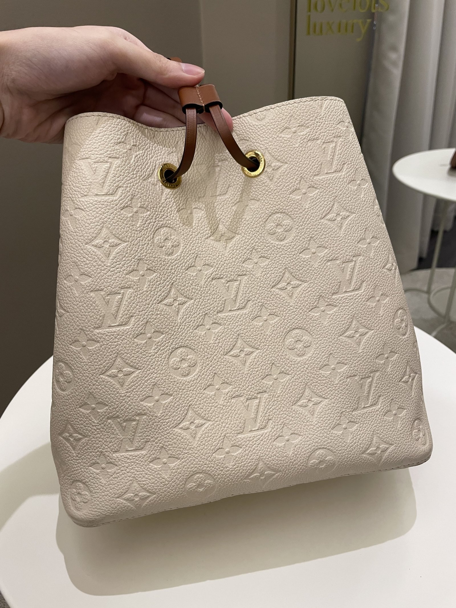 Louis Vuitton Neonoe MM Cream Monogram Empreinte | AlmaBagz