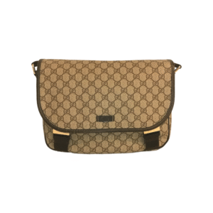 Gucci Messenger Bag GG Canvas Brown Leather | AlmaBagz