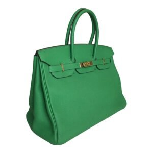 Hermes Birkin 35 Bamboo Green Togo GHW Bag | AlmaBagz