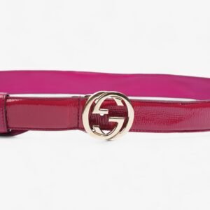 Gucci Interlocking G Belt Pink Patent Leather 95cm 38mm | AlmaBagz