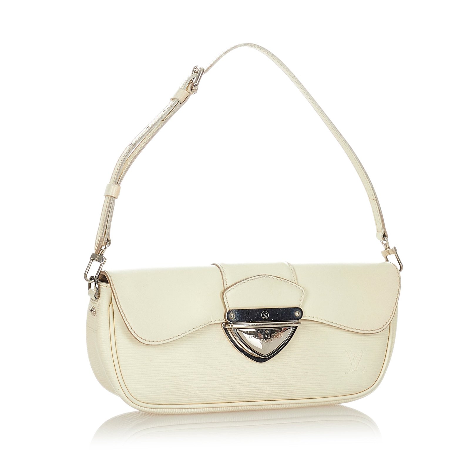 Louis Vuitton Pochette Montaigne White Epi | AlmaBagz