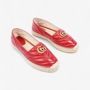 Gucci GG Marmont Espadrilles Red Leather EU 38 UK 5 | AlmaBagz