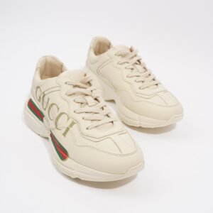 Gucci Rhyton Logo Beige / Green / Red Leather EU 38 UK 5 | AlmaBagz