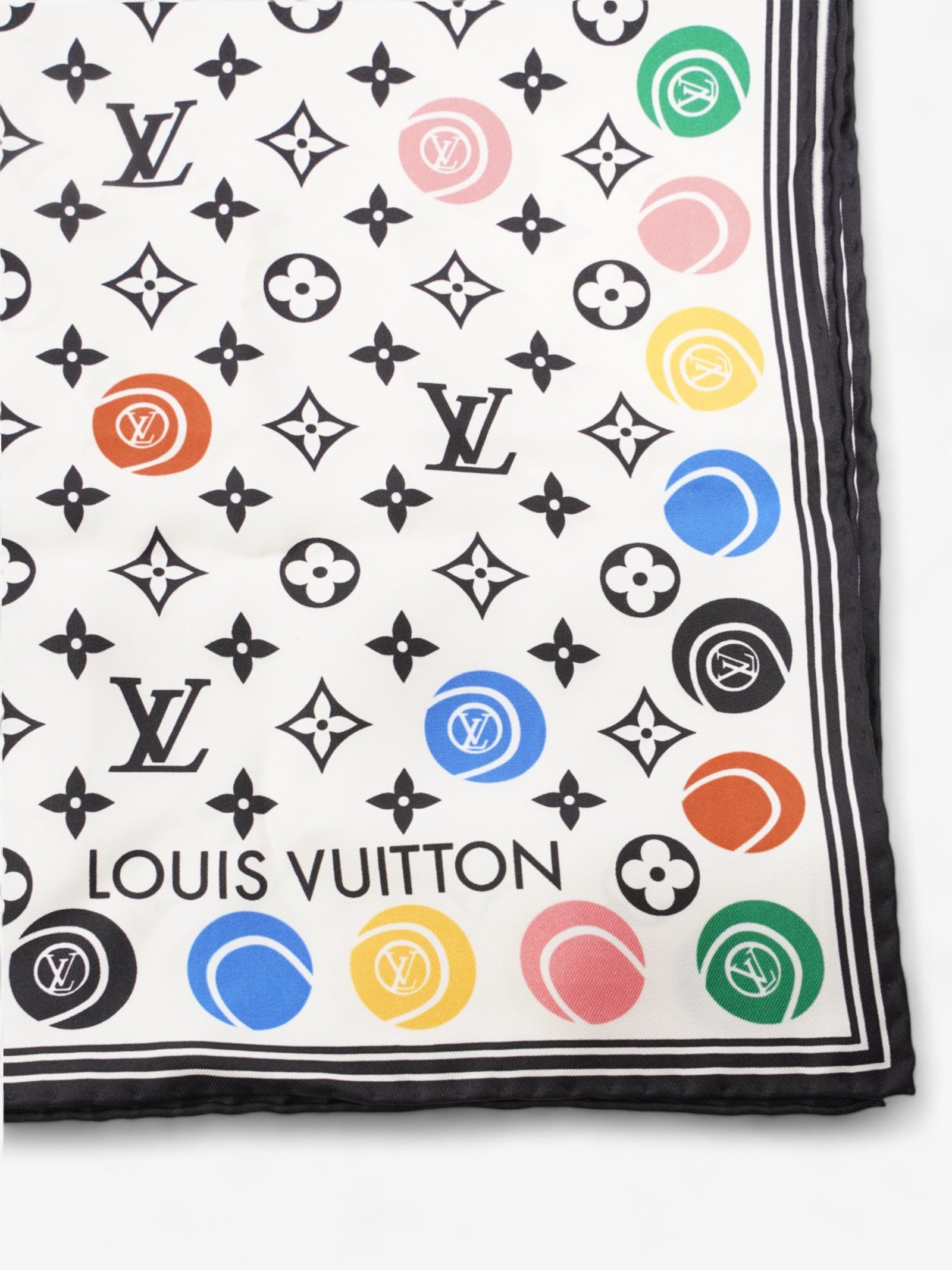 Louis Vuitton LV Match Scarf Monogram Multicolour / White / Black Silk | AlmaBagz