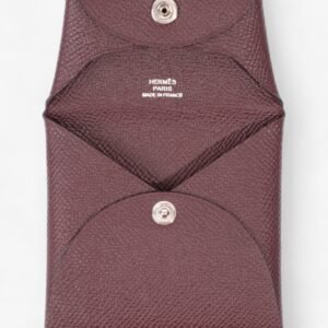Hermes Bastia Change Purse Burgundy Calfskin Leather | AlmaBagz