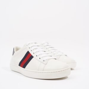 Gucci Ace White / Navy / Red Leather EU 36 UK 3 | AlmaBagz