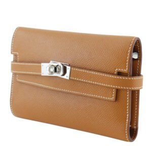 HERMES Long Wallet Purse Epsom Brown Kelly wallet medium | AlmaBagz