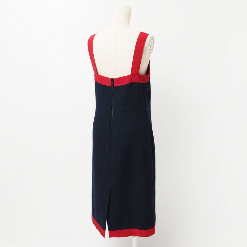 GUCCI one piece 550784 86% wool, 14% nylon Navy x red 42 | AlmaBagz