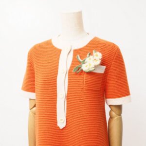 GUCCI one piece 635069 knit Orange / beige M | AlmaBagz