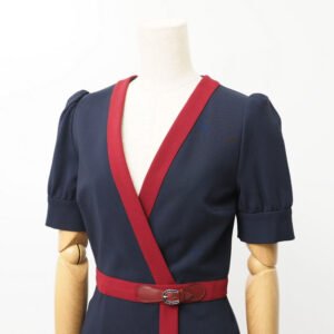 GUCCI one piece 598884 Rayon Navy / Bordeaux XS | AlmaBagz