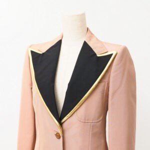 GUCCI tailored jacket 621256 55% cotton, 45% rayon Pink/Black/Gold 38（160/84Y） | AlmaBagz
