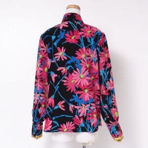 GUCCI blouse silk Pink/Black/Blue 40(165/88Y) | AlmaBagz