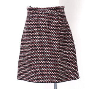 GUCCI skirt 543438 tweed Red x Navy x Black x White 42 | AlmaBagz