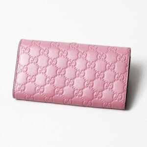 GUCCI Long Wallet Purse 369663・534563 leather pink | AlmaBagz