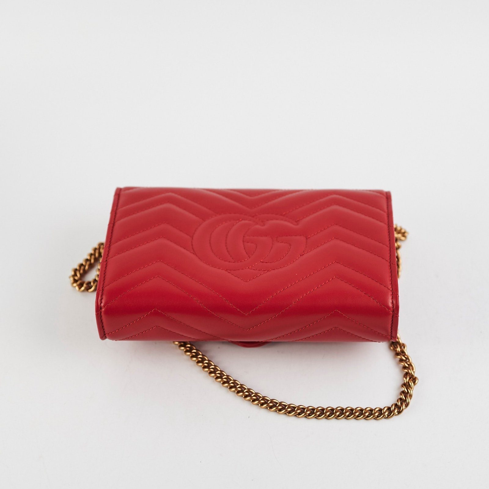 Gucci Marmont Red Wallet On Chain WOC | AlmaBagz