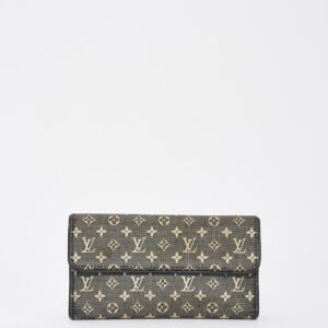 Louis Vuitton Blue & Grey Monogram Denim Canvas Sarah Wallet | AlmaBagz