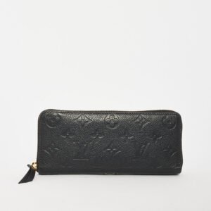 Louis Vuitton Black Monogram Empreinte Leather Clemence Wallet | AlmaBagz