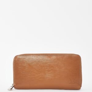 Louis Vuitton Brown Leather Epi Long Zip Wallet | AlmaBagz