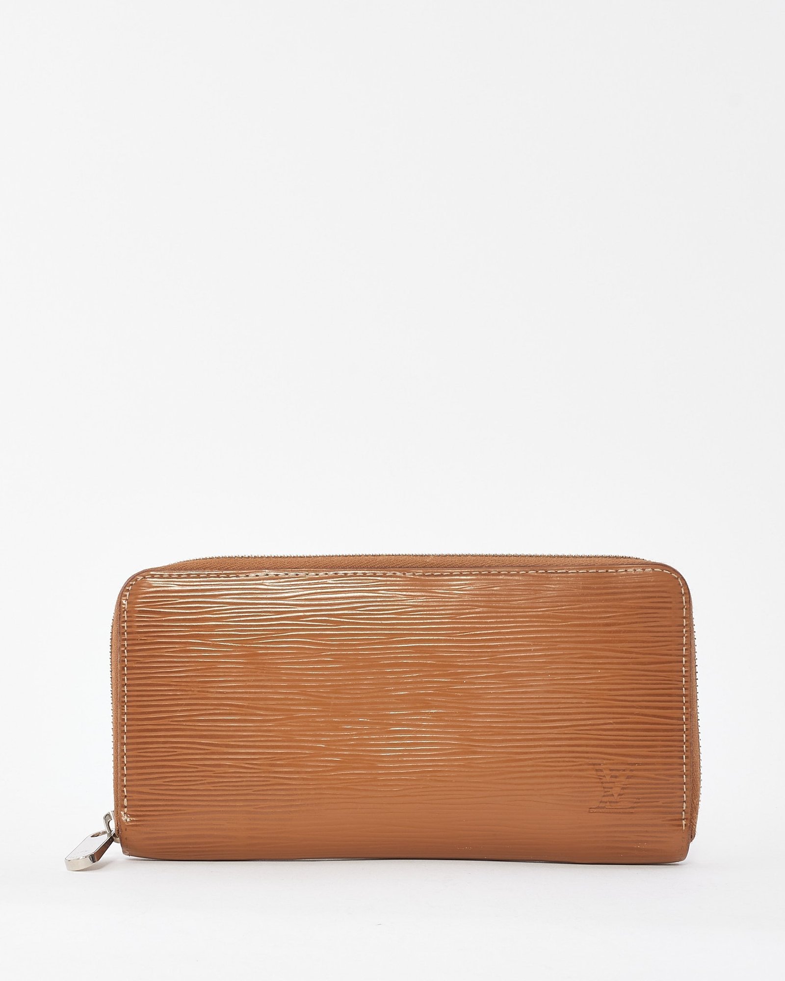 Louis Vuitton Brown Leather Epi Long Zip Wallet | AlmaBagz