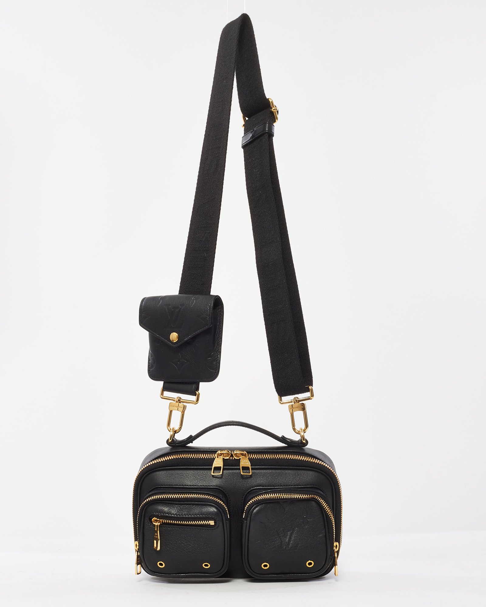 Louis Vuitton Black Monogram Empreinte Leather Utility Crossbody Bag | AlmaBagz