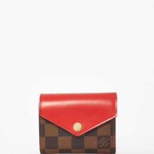 Louis Vuitton Monogram Canvas & Red Zoe Wallet | AlmaBagz