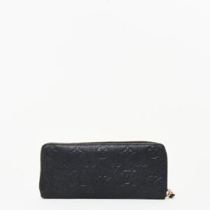 Louis Vuitton Black Monogram Empreinte Leather Clémence Zippy Wallet | AlmaBagz